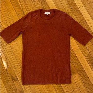 Madewell ribbed shimmer knit top small s
